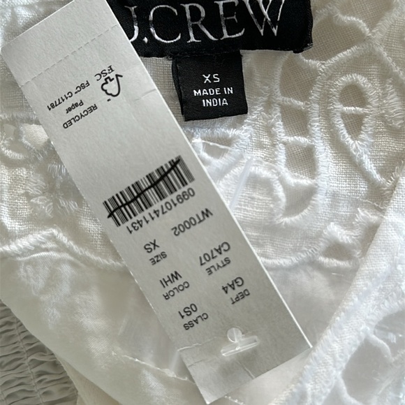 NEW J.Crew Maxine Eyelet Shift Dress in White Linen Size XS - Picture 7 of 7